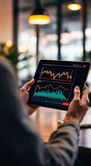 Stock market trading charts